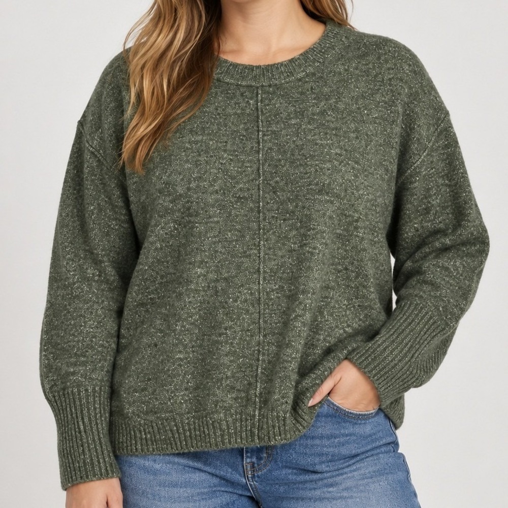 Legendary Outfitters Green Marl Crewneck Sweater XXL Oversized Ribbed Cuff